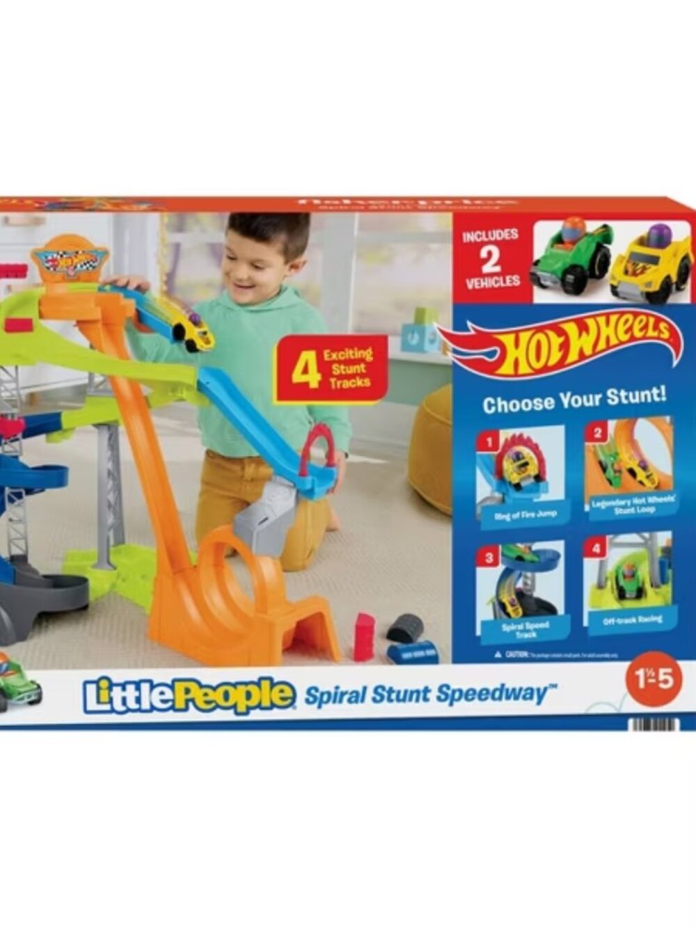 NEW! Little People Hot Wheels Spiral Stunt Speedway Race Track *girls & boys - Picture 2 of 14